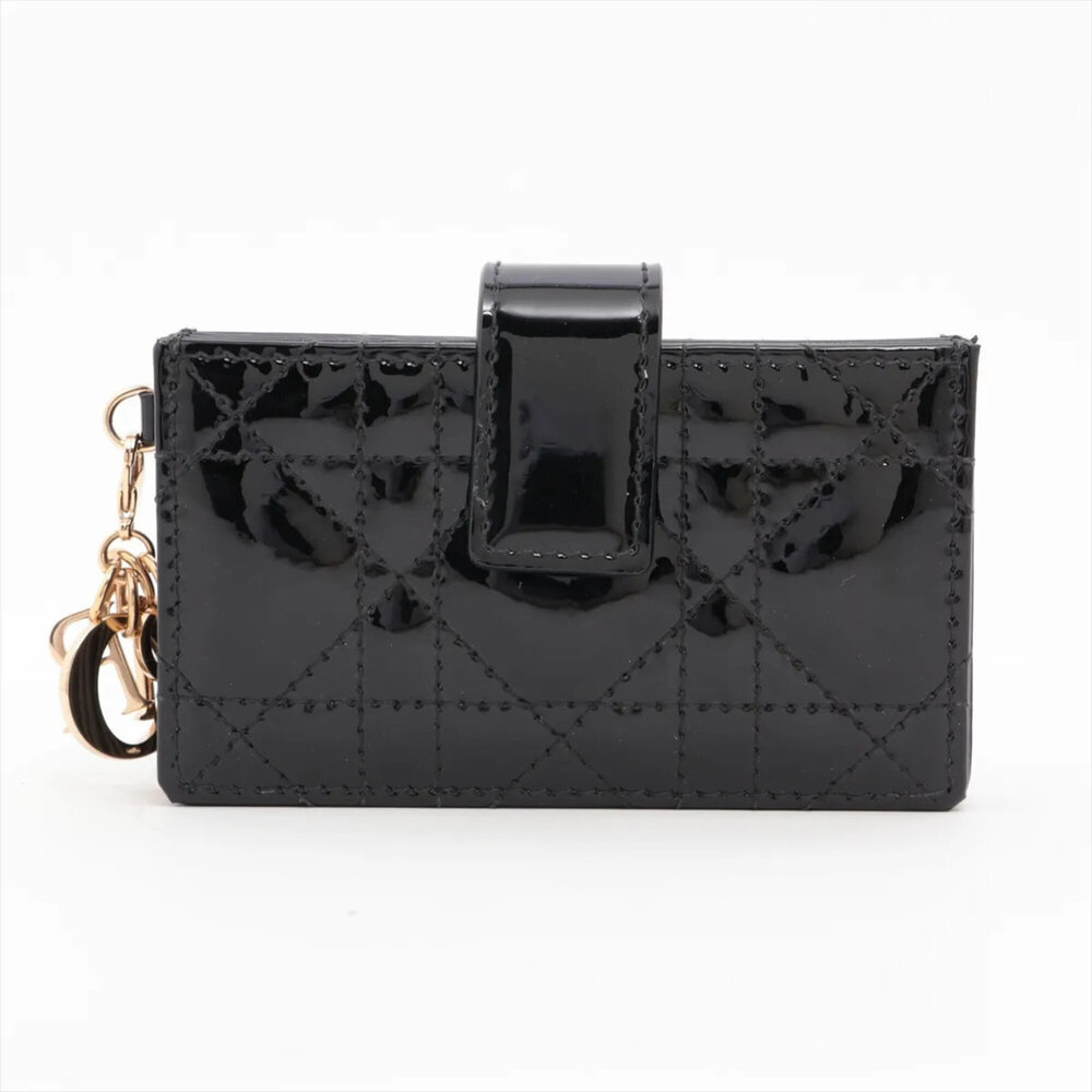 Christian Dior Cannage Lady Jasmine Leather Business Card Holder/Card Case fo...